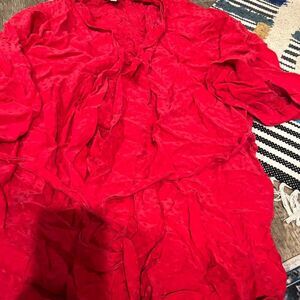 La Soie silk red robe‎ OS